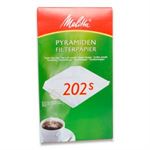Pyramide kaffefiltre Melitta 202 Hvid Kvadrat til 2L pk. 100 stk